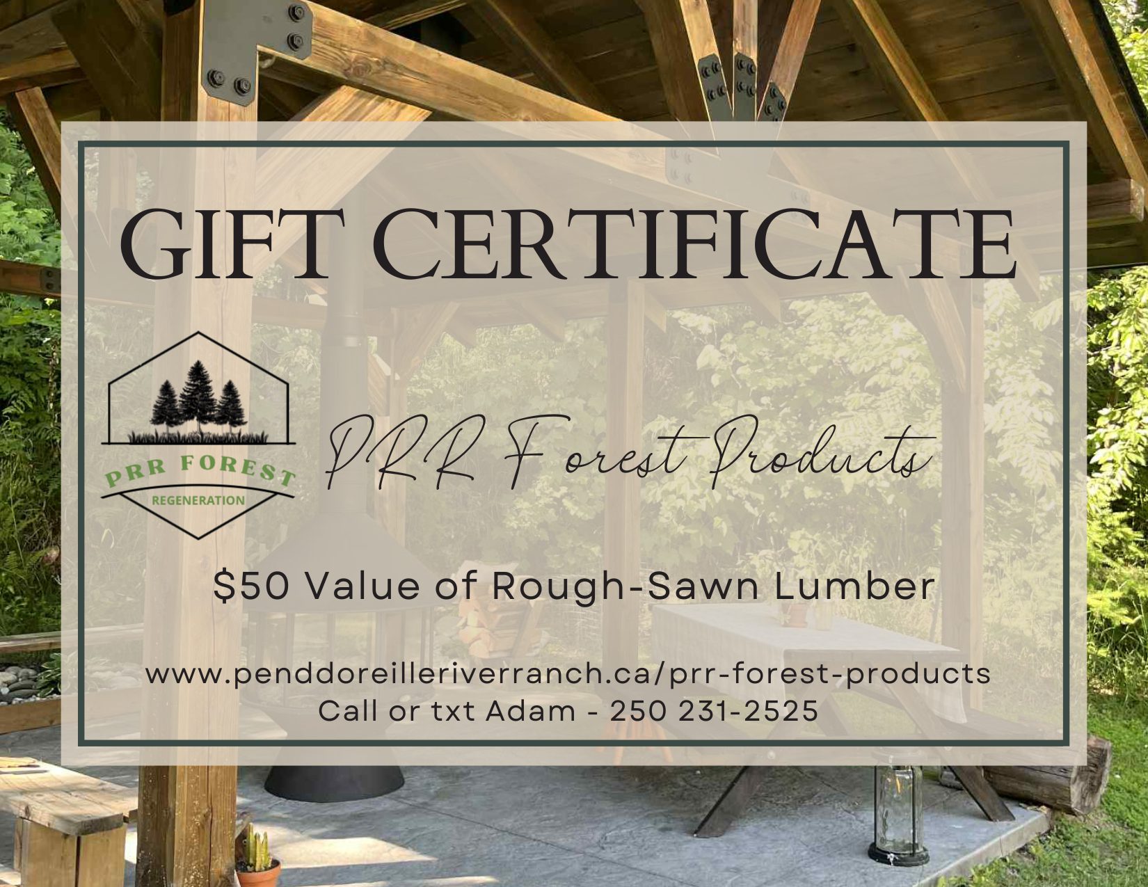 $50 value of rough sawn lumber