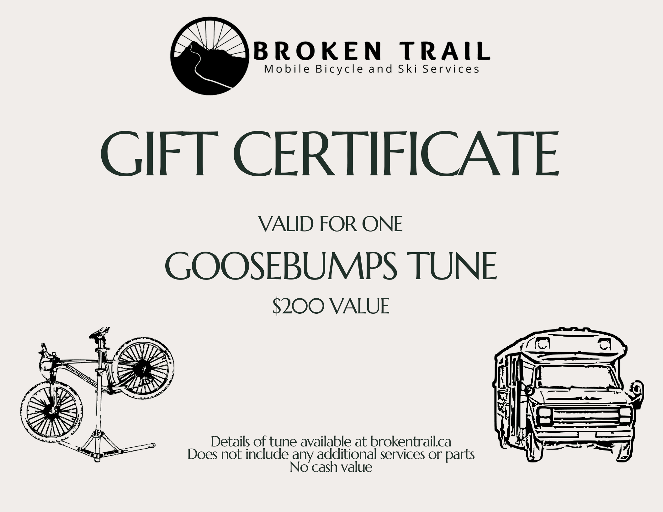 Broken trail Goosebumps Bike tune up